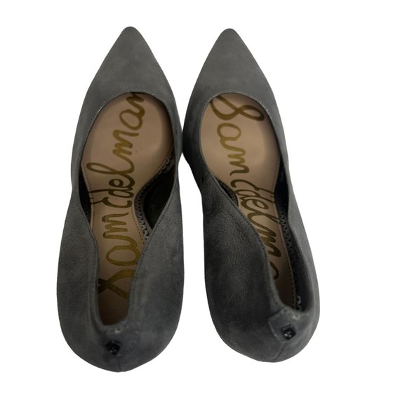 Sam Edelman Hazel Gray Glittered Metallic Satin Pointed Toe Pumps Size‎ 6 - Picture 6 of 11